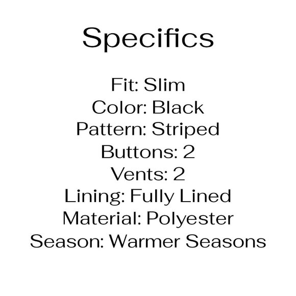 Lineage 40L Black Striped 2-Button Sport Coat Blazer Jacket B041 - Picture 4 of 12